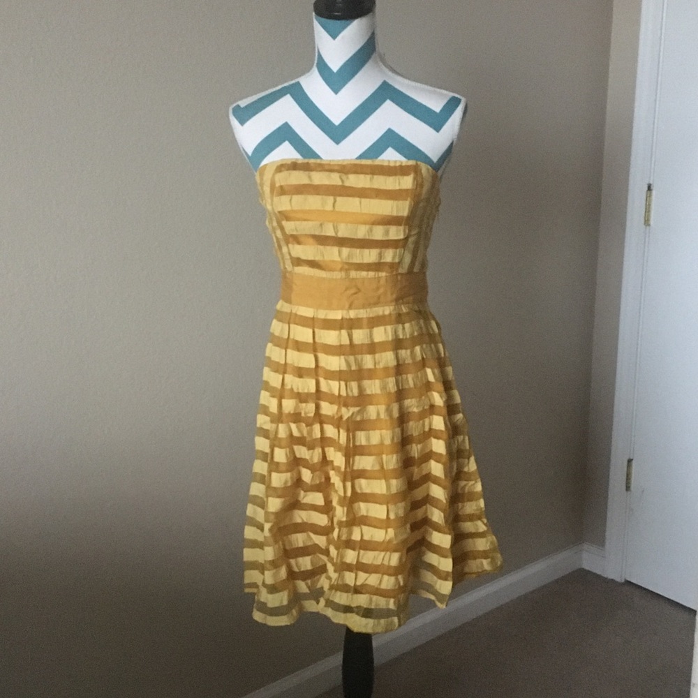 The limited brand mustard yellow striped dress